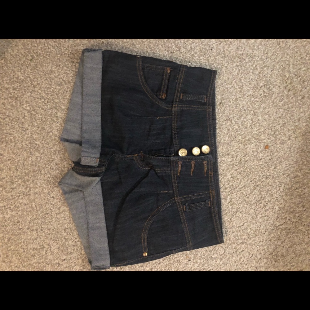 High waisted jean shorts